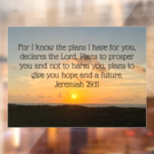 Inspirerend Bijbel Verse Jeremiah 29:11 Sunrise Raamsticker (Vel 2)