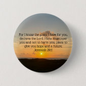 Inspirerend Bijbel Verse Jeremiah 29:11 Sunrise Ronde Button 5,7 Cm (Voorkant)