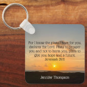 Inspirerend Bijbel Verse Jeremiah 29:11 Sunrise Sleutelhanger (Voorkant)