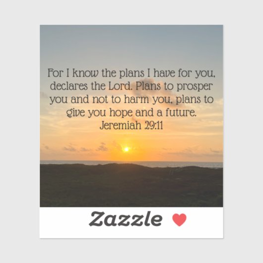 Inspirerend Bijbel Verse Jeremiah 29:11 Sunrise Sticker (Vel)