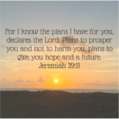 Inspirerend Bijbel Verse Jeremiah 29:11 Sunrise Sticker (Voorkant)
