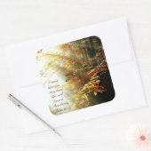 Inspirerend Bijbel Verse John 10 10 Herfst Trees Vierkante Sticker (Envelop)