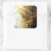 Inspirerend Bijbel Verse John 10 10 Herfst Trees Vierkante Sticker (Tas)