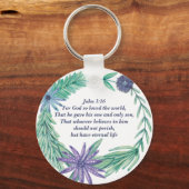 Inspirerend Bijbel Verse John 3:16 Kute Christelij Sleutelhanger (Voorkant)