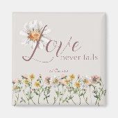 Inspirerend Bijbel Verse: "Liefde mislukt nooit" Magneet (Voorkant)