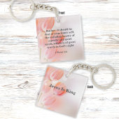Inspirerend Bijbel verse met roze Tulp Flowers Sleutelhanger