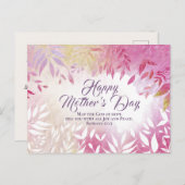 Inspirerend Bijbel Verse Pink Floral Moederdag Briefkaart (Voorkant / Achterkant)