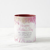 Inspirerend Bijbel Verse Pink Floral Moederdag Mok (Midden)