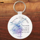 Inspirerend Bijbel Verse Psalm 118:24 Dragonfly Sleutelhanger (Voorkant)