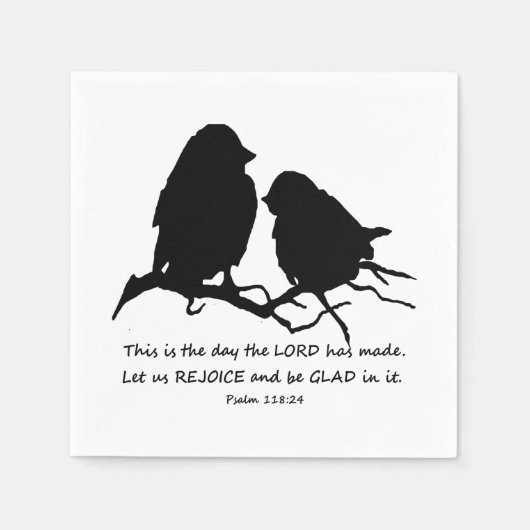 Inspirerend Bijbel Verse Psalm 118:24 Vogels Servetten (Voorkant)