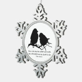 Inspirerend Bijbel Verse Psalm 118:24 Vogels Tin Sneeuwvlok Ornament (Rechts)
