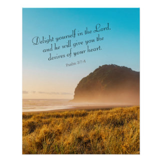 Inspirerend bijbel verse psalm 37:4 perfect poster
