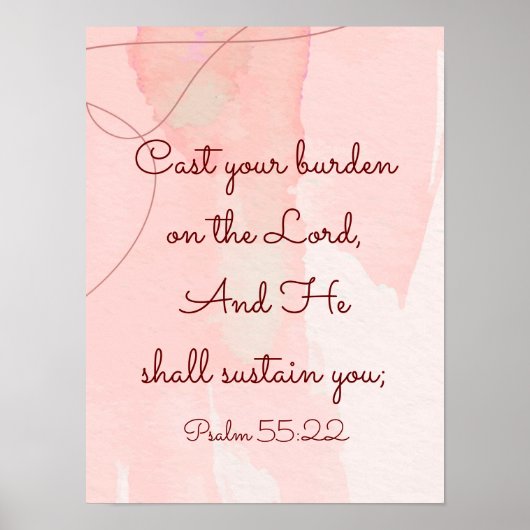 Inspirerend bijbel Verse Psalm 55 Poster (Voorkant)