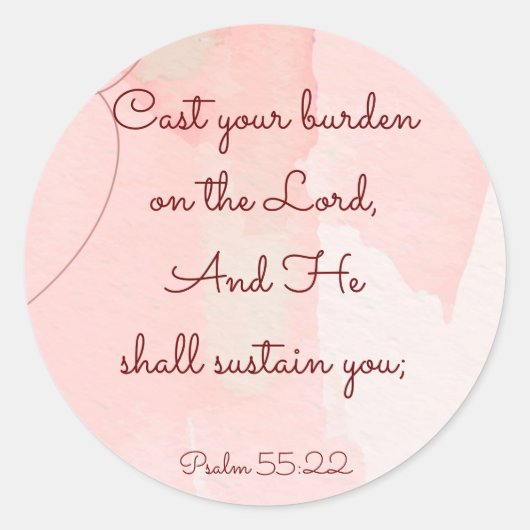 Inspirerend bijbel Verse Psalm 55 Ronde Sticker (Voorkant)