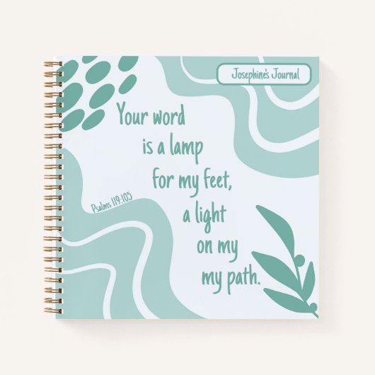 Inspirerend Bijbel Verse Sage Green Prayer Notitieboek (Voorkant)