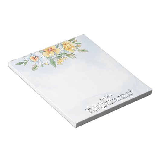 Inspirerend Bijbel Verse Spring Waterverf Floral Notitieblok (Schuin)