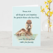 Inspirerend Bijbelcitaat Rom 8:28 Werk samen  Kaart (Gele Bloem)