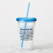 Inspirerend Bijbelgolven van het Zee Blauw Acryl Drinkbeker (Achterkant)