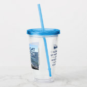 Inspirerend Bijbelgolven van het Zee Blauw Acryl Drinkbeker (Links)