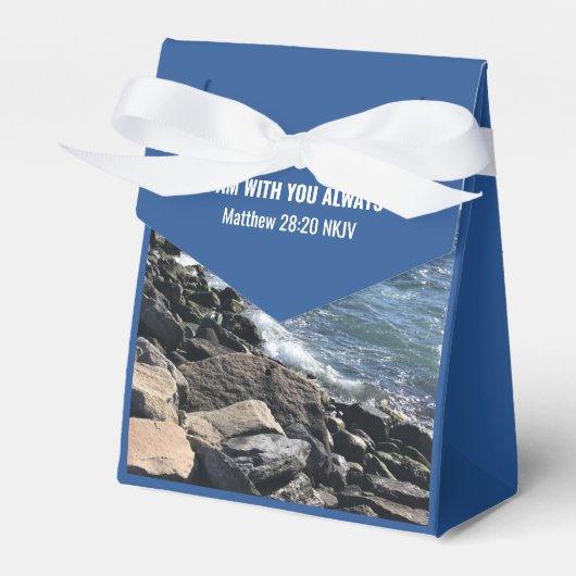 Inspirerend Bijbelgolven van het Zee Blauw Bedankdoosjes (Voorkant Zijde)