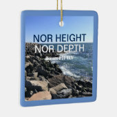 Inspirerend Bijbelgolven van het Zee Blauw Keramisch Ornament (Rechts)