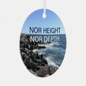 Inspirerend Bijbelgolven van het Zee Blauw Metalen Ornament (Voorkant Rechts)