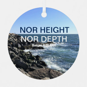 Inspirerend Bijbelgolven van het Zee Blauw Metalen Ornament