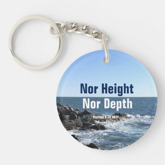 Inspirerend Bijbelgolven van het Zee Blauw Sleutelhanger (Voorkant)