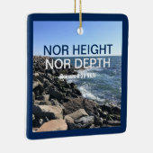 Inspirerend Bijbelgolven van het Zee Blauwe Kabelj Keramisch Ornament (Rechts)