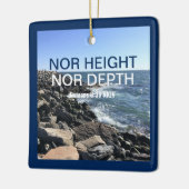 Inspirerend Bijbelgolven van het Zee Blauwe Kabelj Keramisch Ornament (Links)