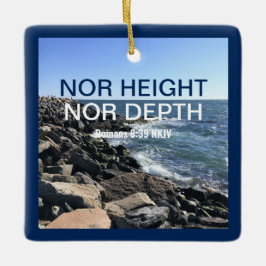 Inspirerend Bijbelgolven van het Zee Blauwe Kabelj Keramisch Ornament