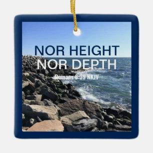 Inspirerend Bijbelgolven van het Zee Blauwe Kabelj Keramisch Ornament