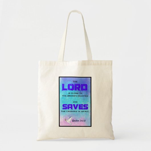 Inspirerend bijbelprijsopgave: 34:18 tote bag (Voorkant)