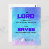 Inspirerend Bijbelprijsopgave Psalm 34:18 Briefkaart (Voorkant / Achterkant)