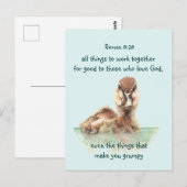 Inspirerend Bijbelprijsopgave Rom 8:28 Werk samen Briefkaart (Voorkant / Achterkant)