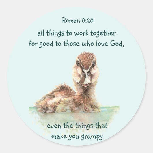 Inspirerend Bijbelprijsopgave Rom 8:28 Werk samen Ronde Sticker (Voorkant)