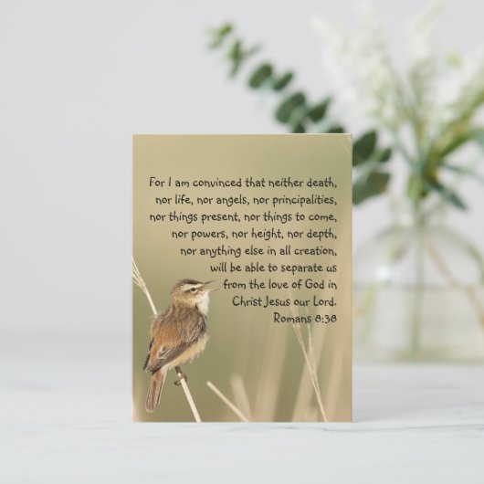Inspirerend Bijbelscriptcitaat Romans 8:38 Briefkaart (Staand voorkant)
