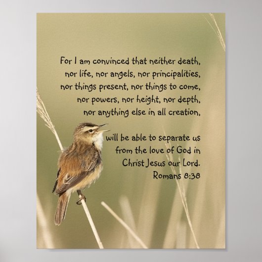 Inspirerend Bijbelscriptcitaat Romans 8:38 Poster (Voorkant)