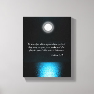 Inspirerend bijbelscripts laten uw licht schijnen canvas afdruk