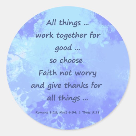 Inspirerend Bijbelscripts Ronde Sticker (Voorkant)