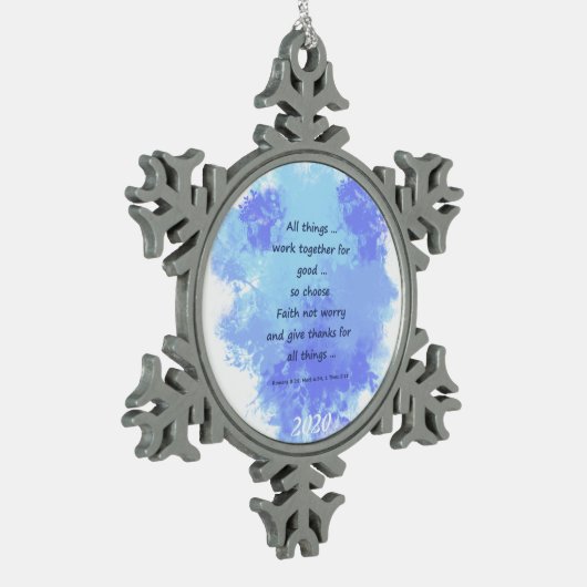 Inspirerend Bijbelscripts Tin Sneeuwvlok Ornament (Links)