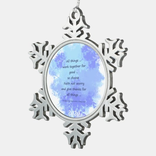 Inspirerend Bijbelscripts Tin Sneeuwvlok Ornament (Rechts)