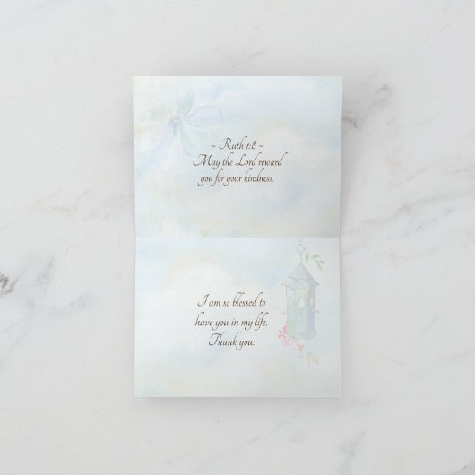 Inspirerend Bijbelse Verse Ruth 1:8 Heer belont u Bedankkaart (Binnen)