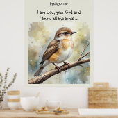 Inspirerend Bijbeltekst citeert psalmvogels Poster (Keuken)
