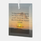 Inspirerend Bijbeltekst Jeremia 29:11 Kerst Glas Ornament (Voorkant links)