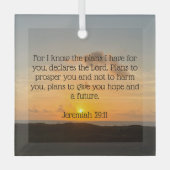 Inspirerend Bijbeltekst Jeremia 29:11 Kerst Glas Ornament (Voorkant)