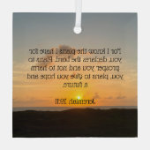 Inspirerend Bijbeltekst Jeremia 29:11 Kerst Glas Ornament (Achterkant)