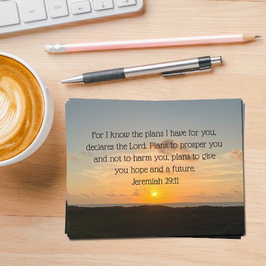 Inspirerend Bijbeltekst Jeremia 29:11 Notitiekaartje