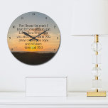 Inspirerend Bijbeltekst Jeremia 29:11 Zonsondergan Grote Klok<br><div class="desc">Want ik ken de plannen die ik voor u heb, spreekt de Heer. Plannen om je te laten bloeien en je niet te schaden, plannen om je hoop en een toekomst te geven. Jeremia 29:11 Bijbelvers over een prachtige zonsopgang in de oceaan. Dit inspirerend citaatgeschenk bevat uw aangepaste tekst onder...</div>