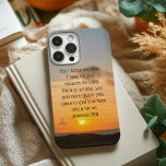 Inspirerend Bijbelvers Jeremia 29:11 Christelijk Case-Mate iPhone Case<br><div class="desc">Want ik ken de plannen die ik voor u heb, spreekt de Heer. Plannen om je te laten bloeien en je niet te schaden, plannen om je hoop en een toekomst te geven. Jeremia 29:11 Bijbelvers over een prachtig geschenk voor fotografie van de zonsopgang in de oceaan met uw persoonlijke...</div>